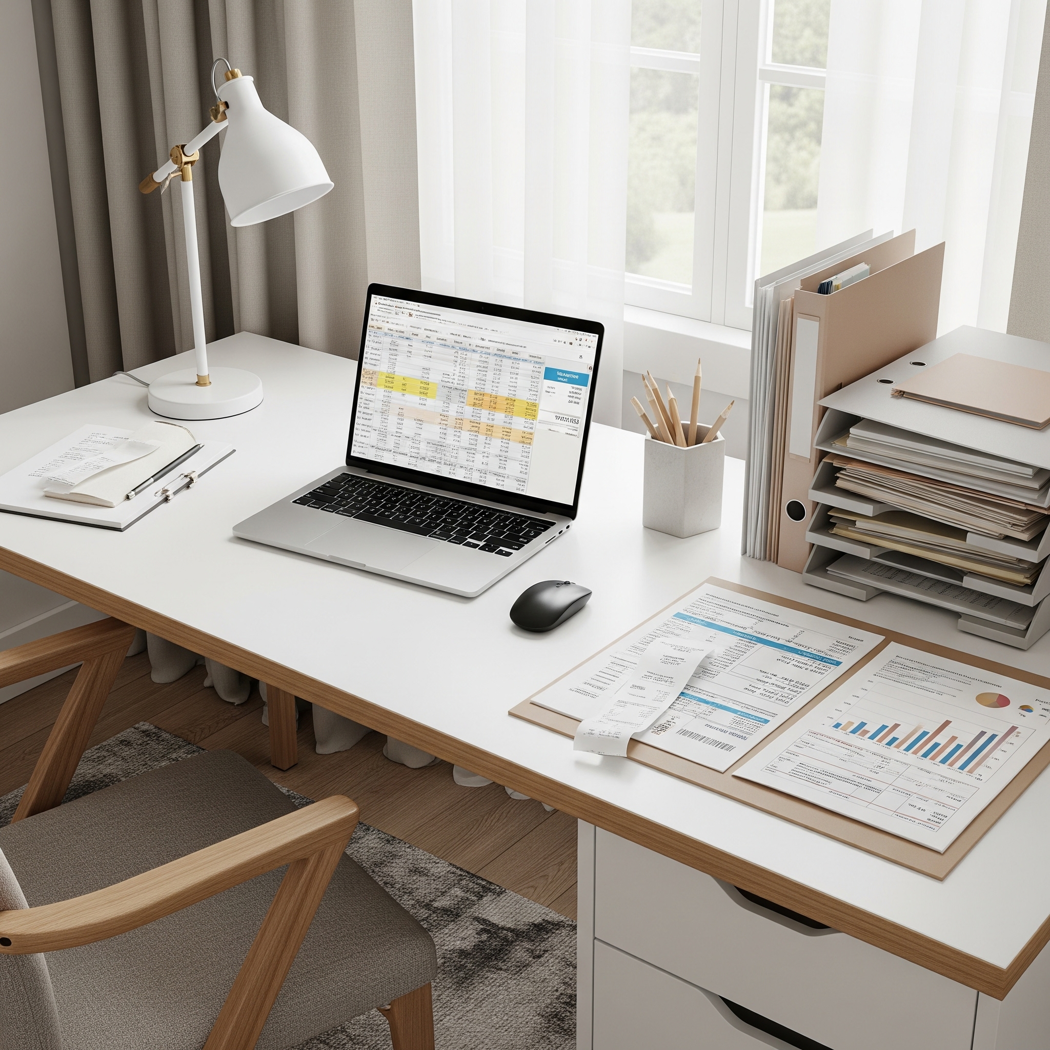 Documents and papers neatly organized on a desk, representing evidence collection.