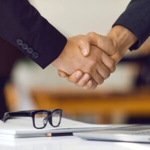 Two people shaking hands